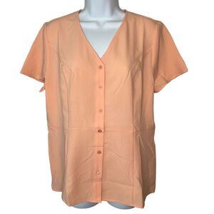 Denim & Co Button Front  Blouse New S